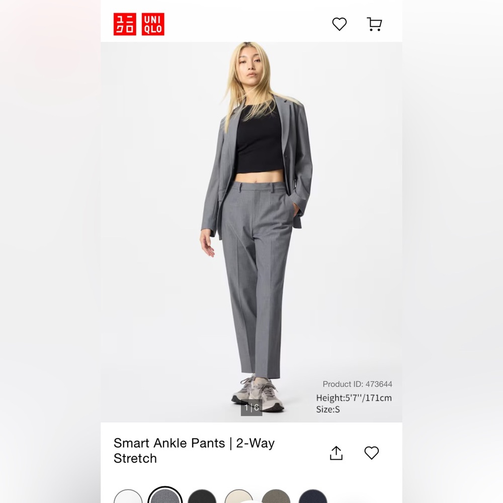UNIQLO Women’s Gray Plaid Pants sz XXL 34-35 inch waist